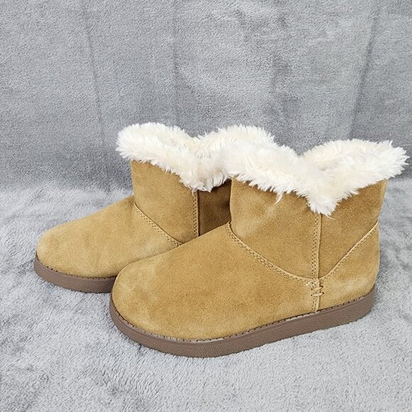 Womens Claudia Short Shearling Style Boots Tan Universal Thread SIZE 6 - Picture 1 of 9